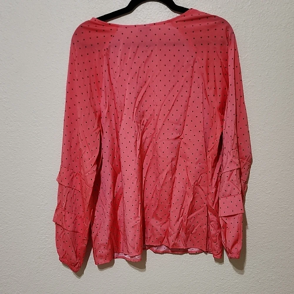 Worthington Pink Ruffled Blouse with Relaxed Fit - Picture 7 of 8